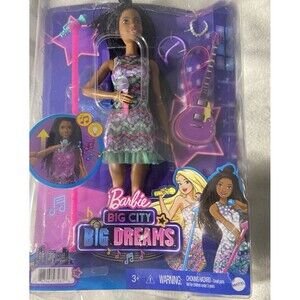 Barbie Big City Big Dreams Brooklyn Doll Guitar Microphone Lights NIB 2020